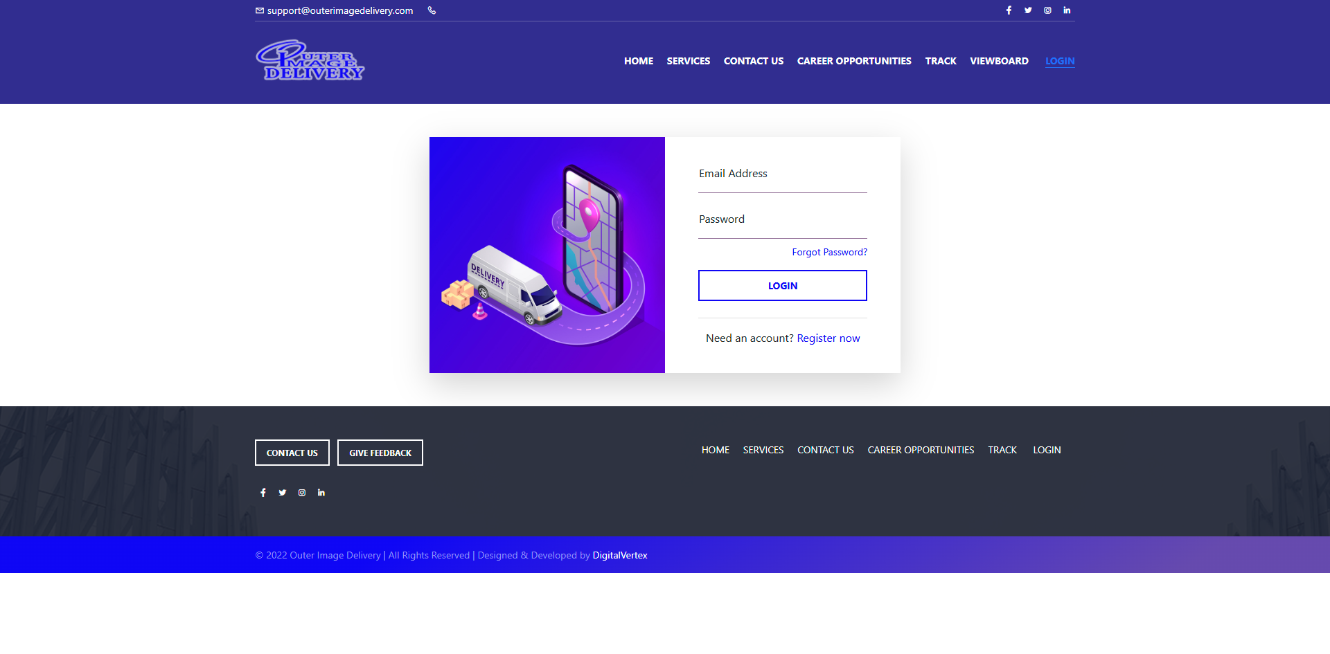 Legacy Driver Login Page Screenshot